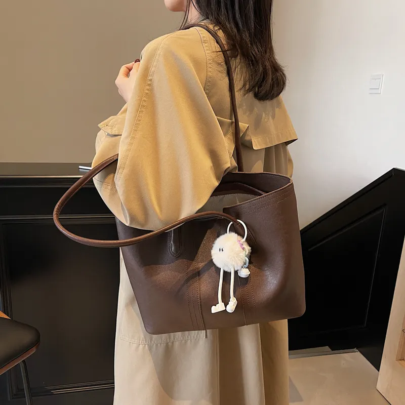 LUVISTRUE PU Tote Bag, Shopping Bag, Handbag, Shoulder Bag Regular Women's Khaki/Black/Coffee/Ecru-16