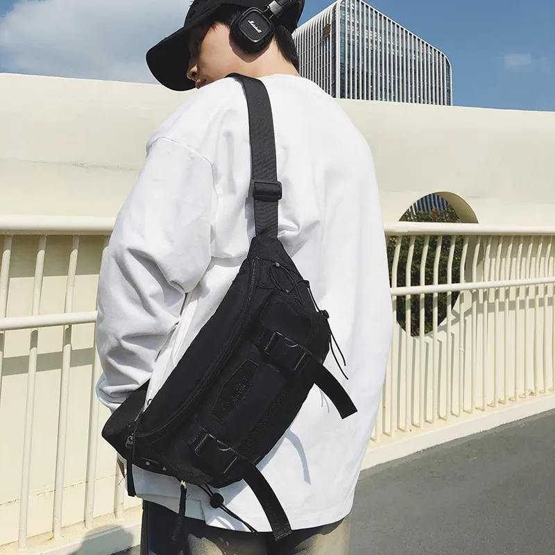 LUVISTRUE Nylon Sling Bag Unisex Gray/Black/Orange/Green/Blue-9