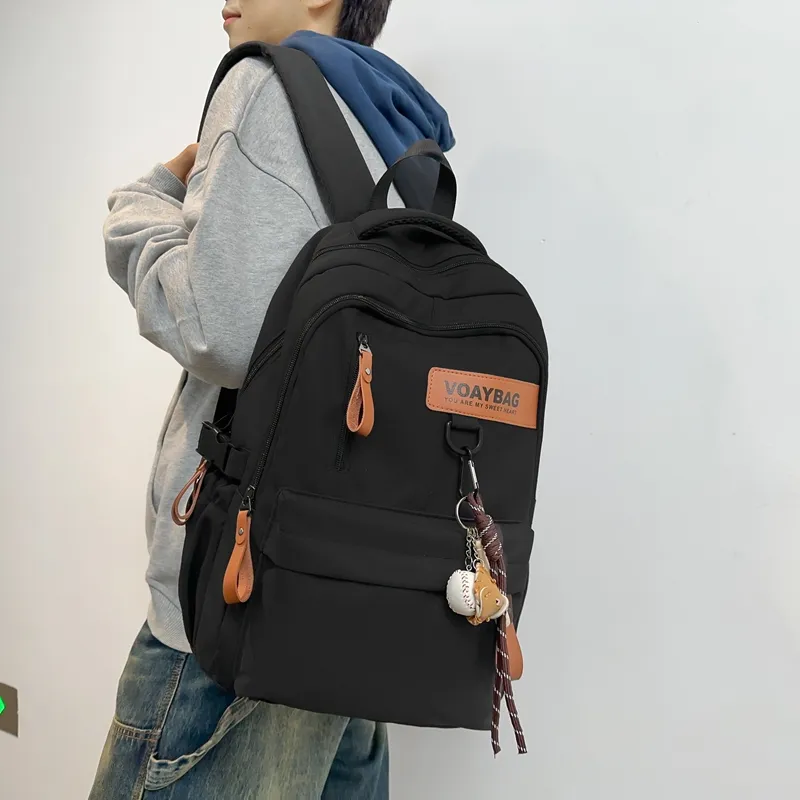 LUVISTRUE Nylon Backpack Regular Unisex White Khaki/Gray Black/Burgundy-17