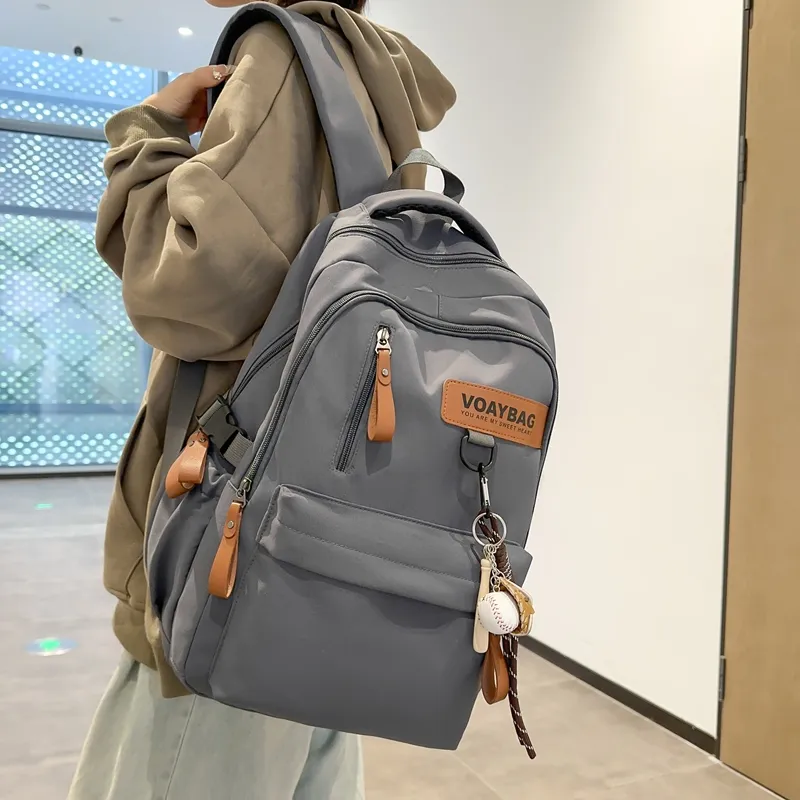 LUVISTRUE Nylon Backpack Regular Unisex White Khaki/Gray Black/Burgundy-13