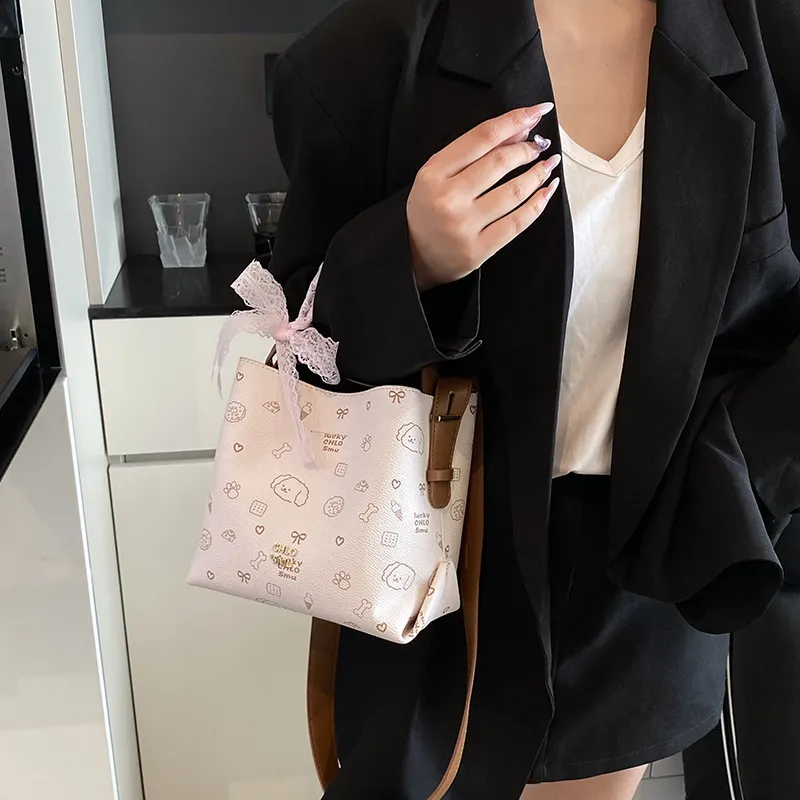 LUVISTRUE PU Bucket Bag, Shoulder Bag, Crossbody Bag, Handbag Regular Women's Pink/Beige/Coffee-2