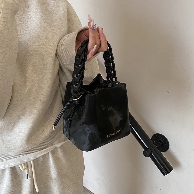 LUVISTRUE PU Bucket Bags Shoulder Bag Crossbody Bag Handbag Medium Size Women's White/Pink/Black/Coffee-14