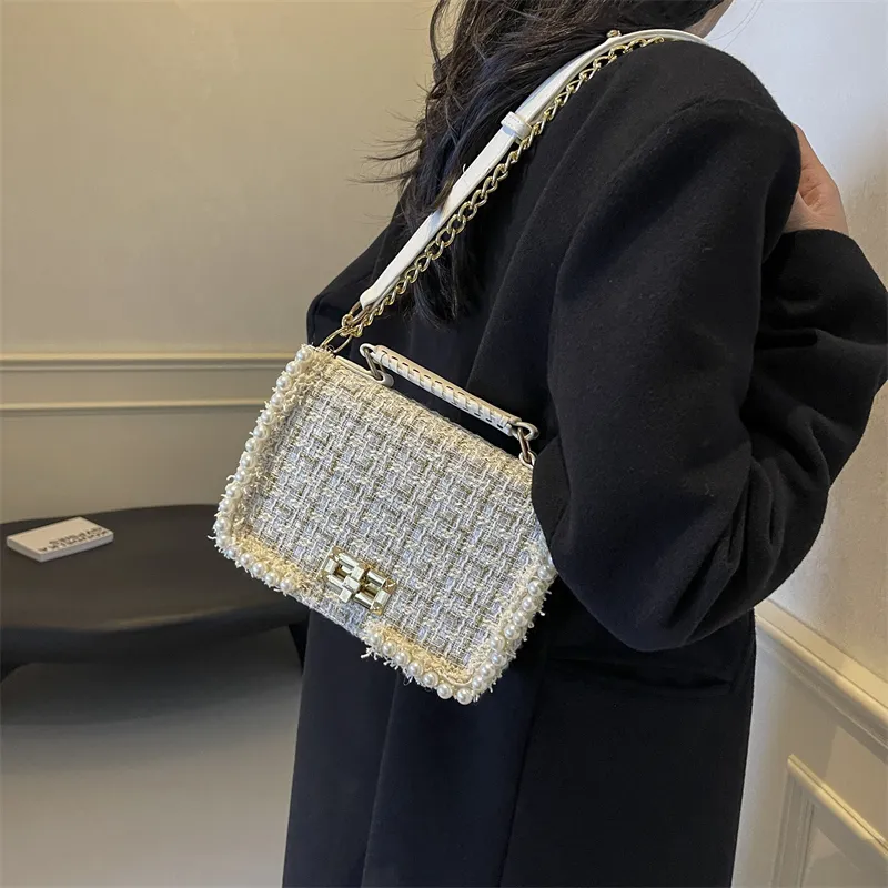 LUVISTRUE Fabric Shoulder Bag Crossbody Bag Handbag Regular Women's Ecru/Pink/Black-5