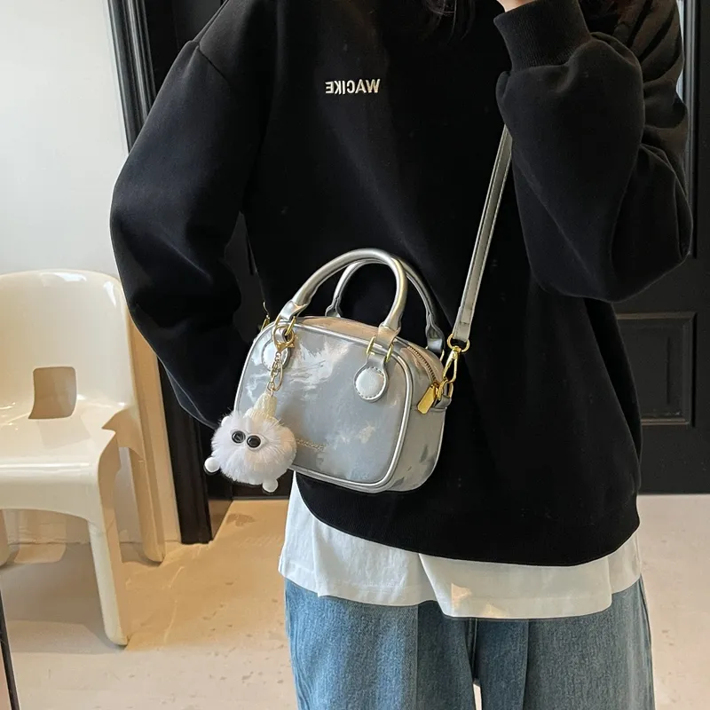 LUVISTRUE PU Handbag Shoulder Bag Crossbody Bag Medium Size Women's Black/Beige/Silver/Coffee/Pink-12