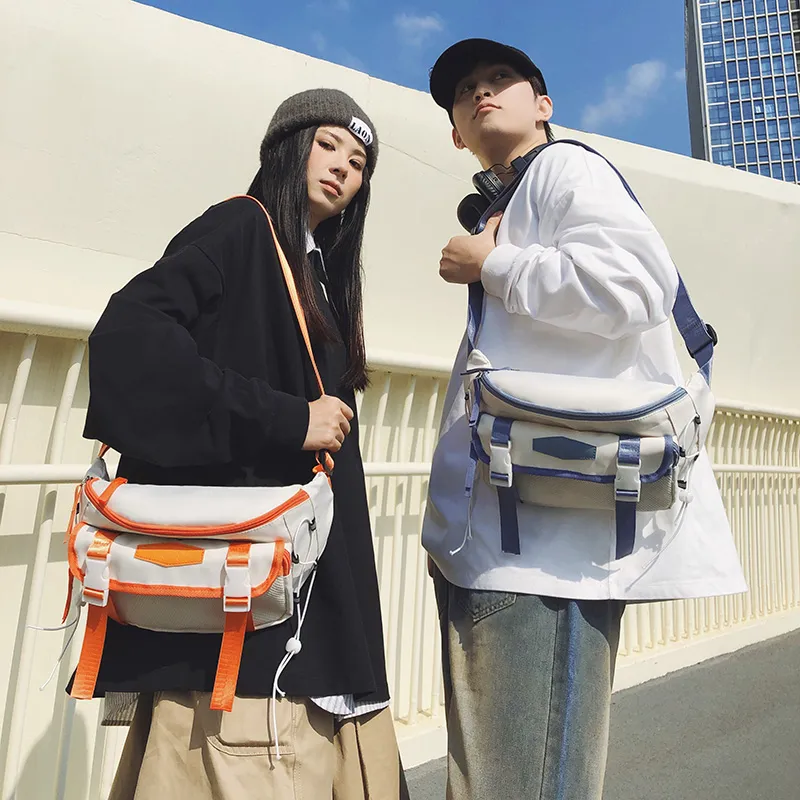 LUVISTRUE Nylon Sling Bag Unisex Gray/Black/Orange/Green/Blue-21