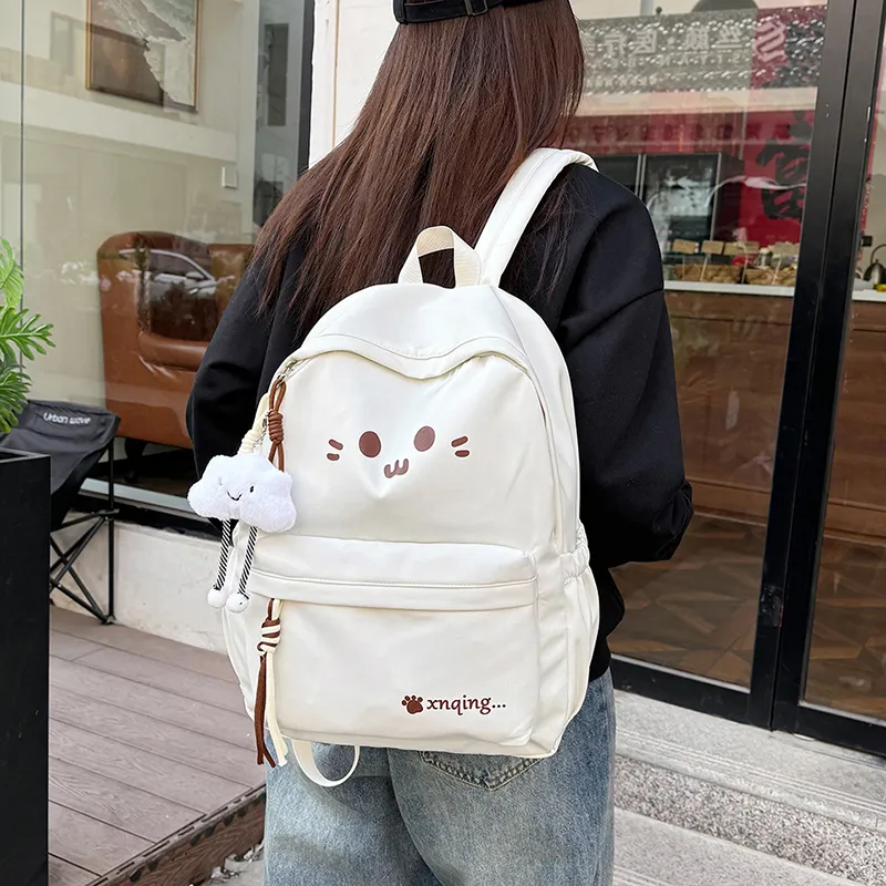 LUVISTRUE Nylon Backpack Women's White/Black/Yellow/Khaki/Sky Blue-3