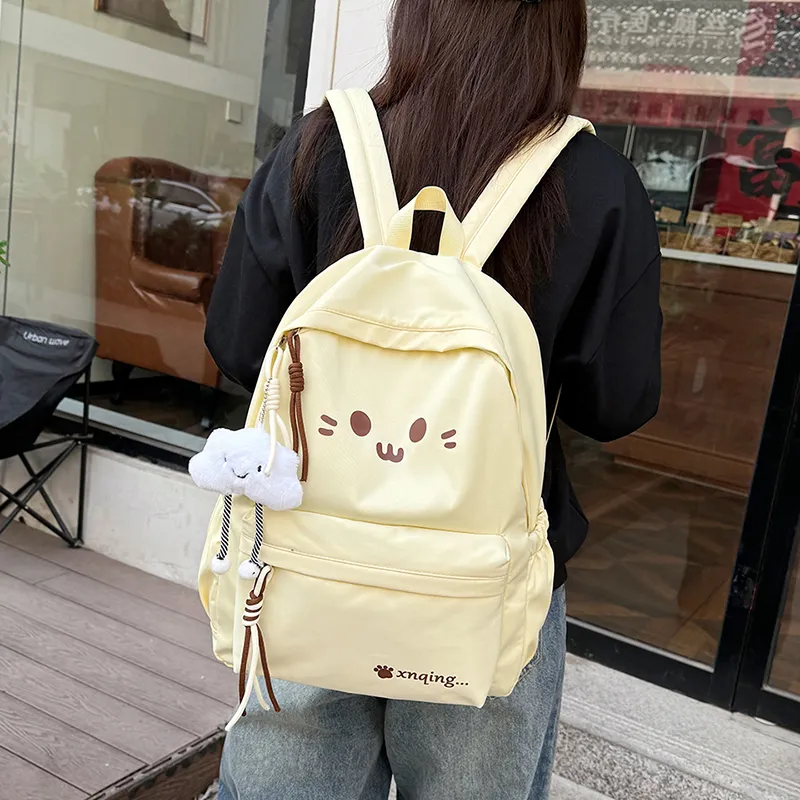 LUVISTRUE Nylon Backpack Women's White/Black/Yellow/Khaki/Sky Blue-16