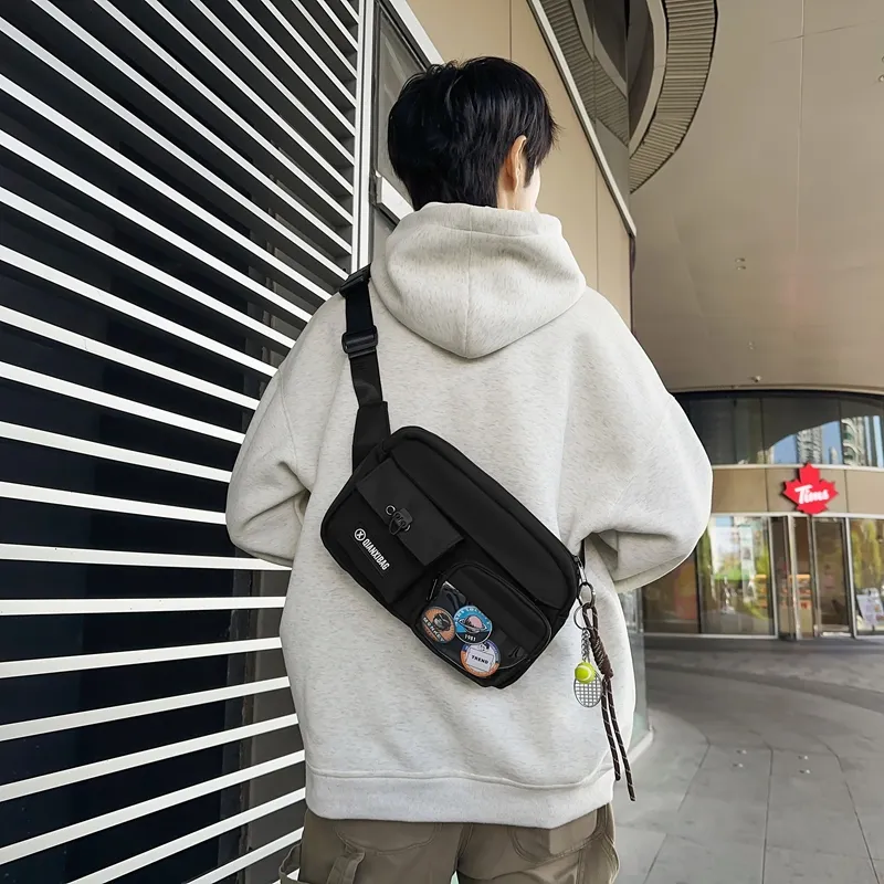 LUVISTRUE Nylon Small Backpack Shoulder Bag Medium Size Unisex Black/White/Gray/Khaki-4