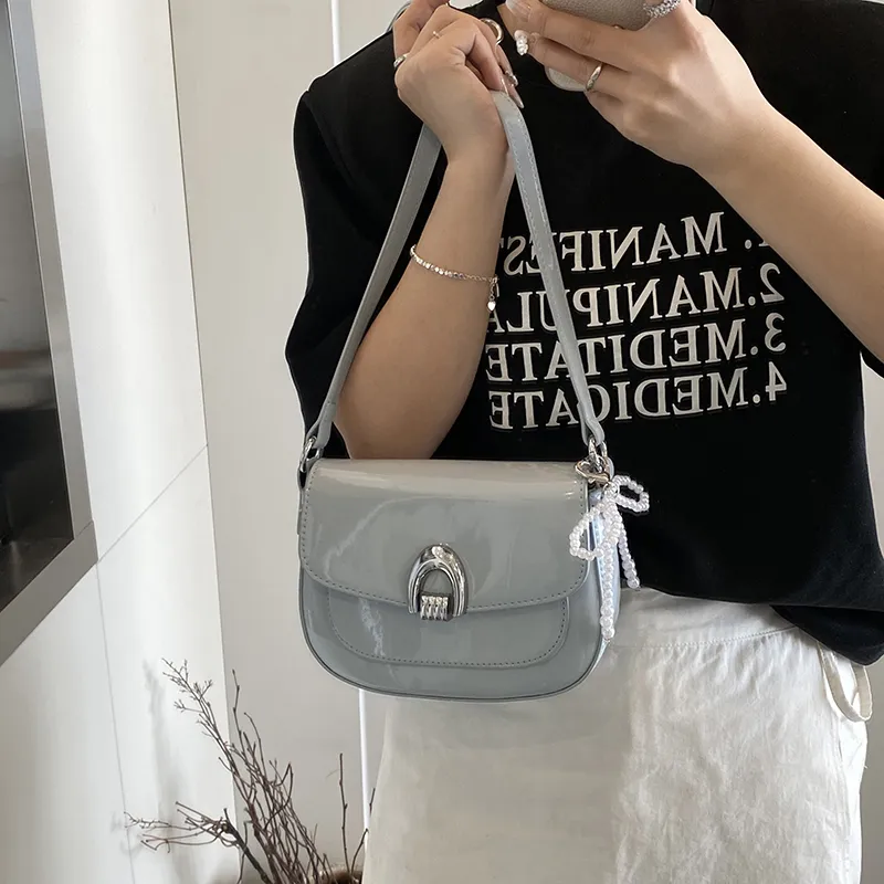 LUVISTRUE PU Saddle Bag Shoulder Bag Crossbody Bag Regular Women's Blue/Ecru/Black/Pink/Yellow-1