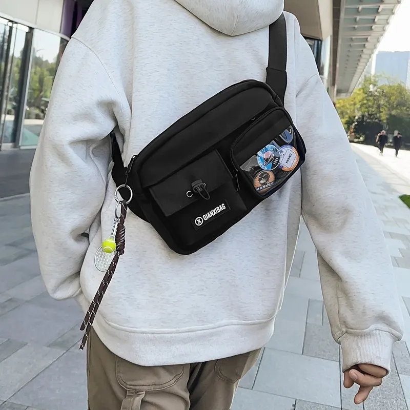 LUVISTRUE Nylon Small Backpack Shoulder Bag Medium Size Unisex Black/White/Gray/Khaki-3