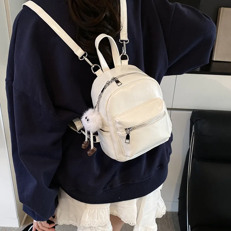 LUVISTRUE PU Small Backpack Regular Women's White/Light Gray/Black/Blue/Pink-4