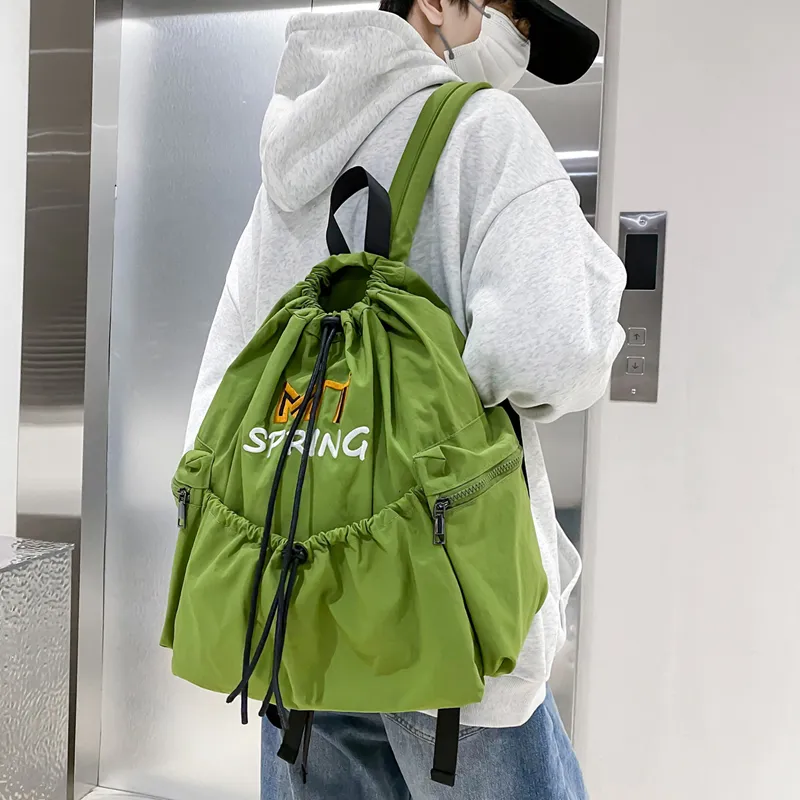 LUVISTRUE Nylon Backpack Regular Unisex Green/Black/Blue/Khaki-3