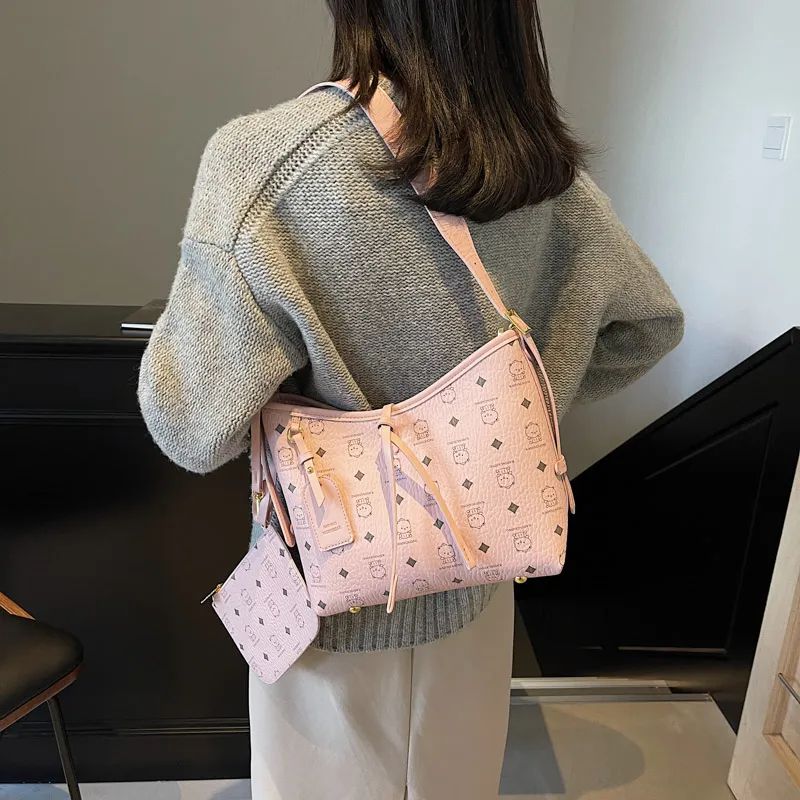LUVISTRUE PU Commute Shoulder Bag Tote Regular Women's Brown/Pink/Ecru/Black/White-10