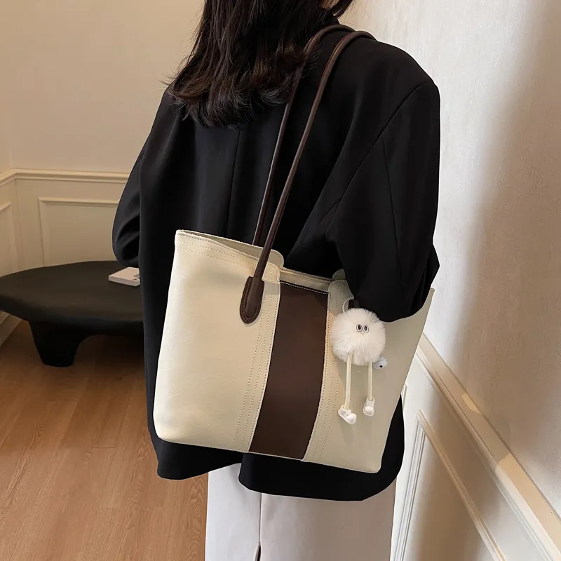 LUVISTRUE PU Tote Bag, Shopping Bag, Handbag, Shoulder Bag Regular Women's Khaki/Black/Coffee/Ecru-25