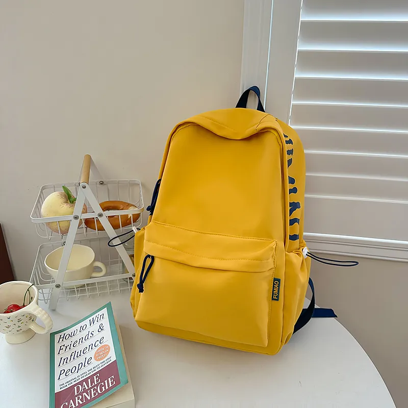 LUVISTRUE Nylon Backpack Unisex White/Black/Burgundy/Yellow/Navy Blue-16