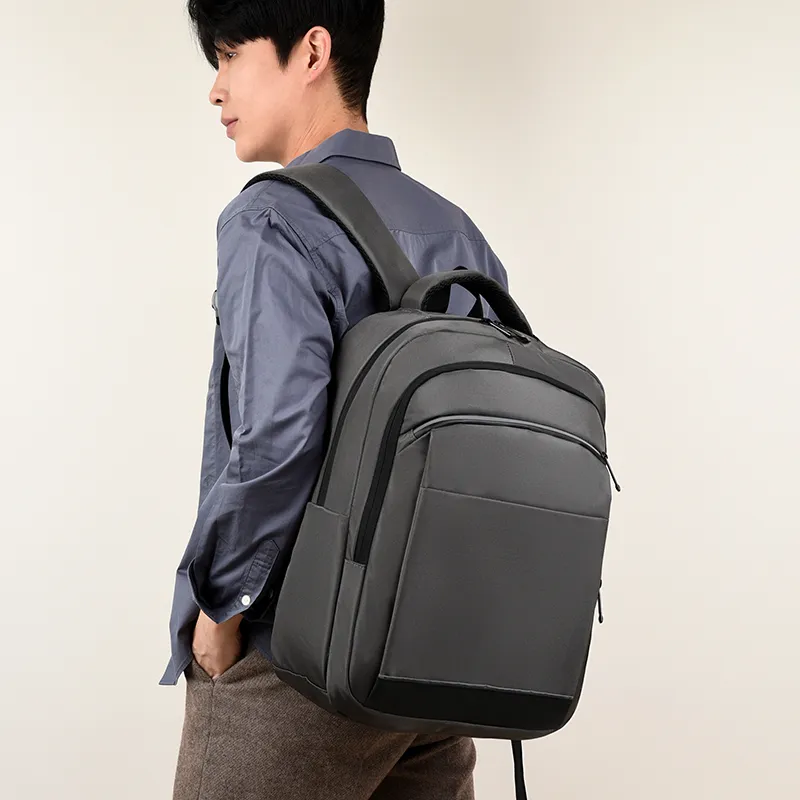 LUVISTRUE Nylon Backpack Regular Men's Black/Gray-9