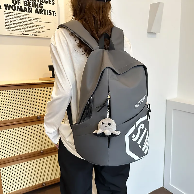 LUVISTRUE Nylon Backpack Unisex Gray/Black/Burgundy/Khaki/Blue-9