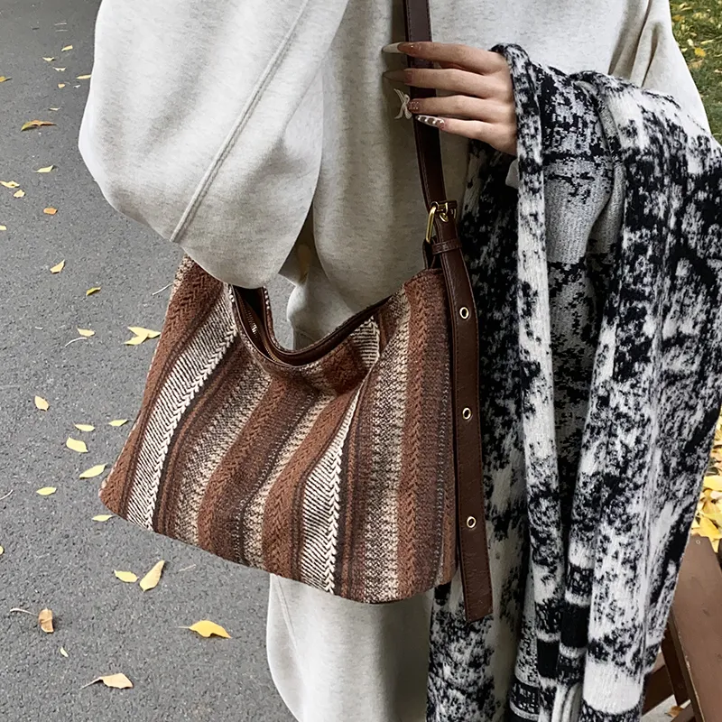 LUVISTRUE PC Shoulder Bag Crossbody Bag Tote Regular Women's Coffee/Pink/Brown/Plaid Coffee-5