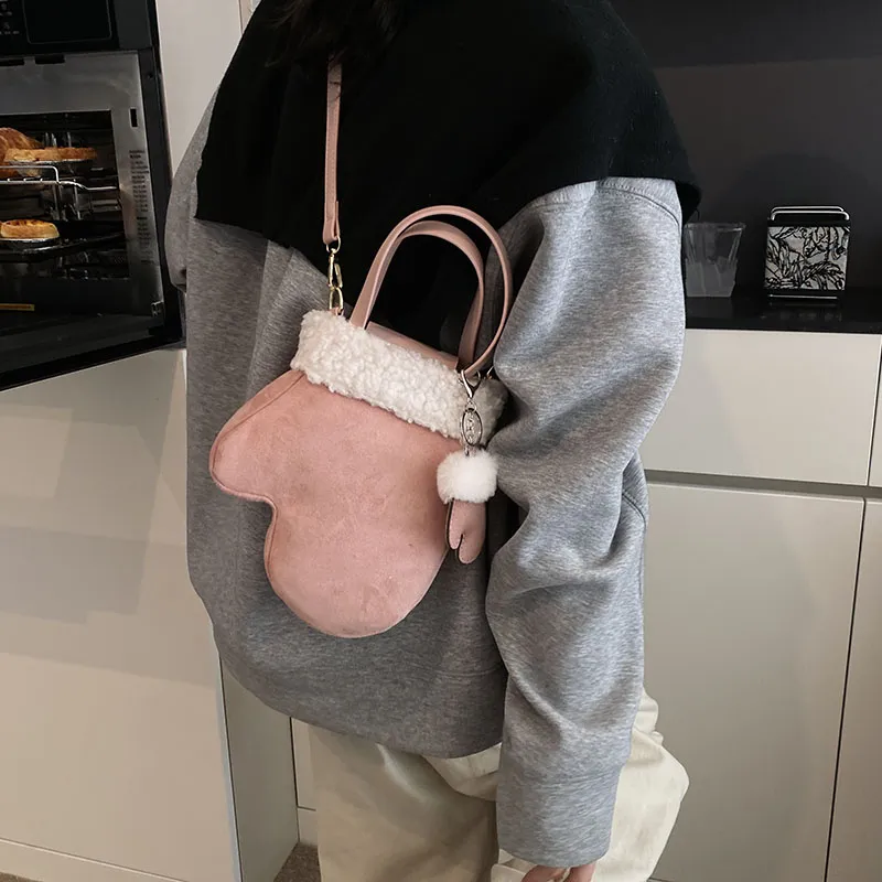LUVISTRUE PU Matte Handbags Shoulder Bag Crossbody Bag Regular Women's Pink/Brown-5