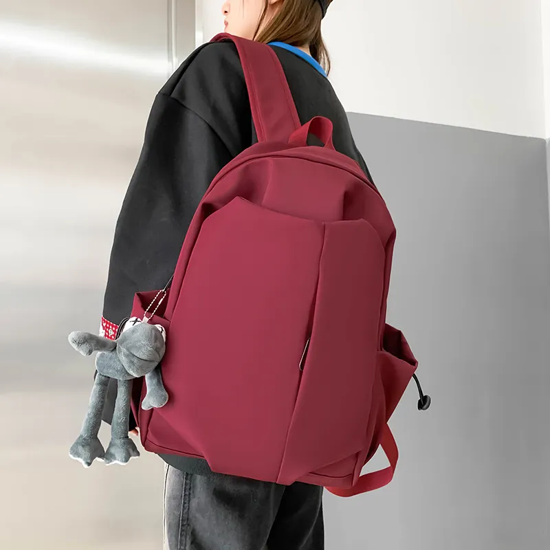LUVISTRUE Nylon Backpack Regular Unisex Gray/Black/Burgundy/Ecru-18