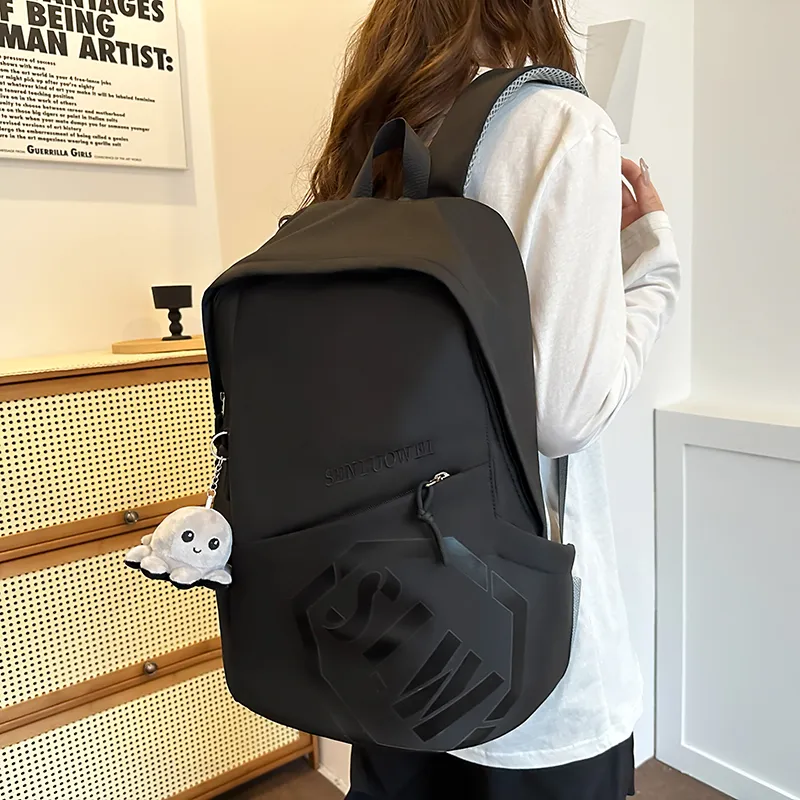 LUVISTRUE Nylon Backpack Unisex Gray/Black/Burgundy/Khaki/Blue-13