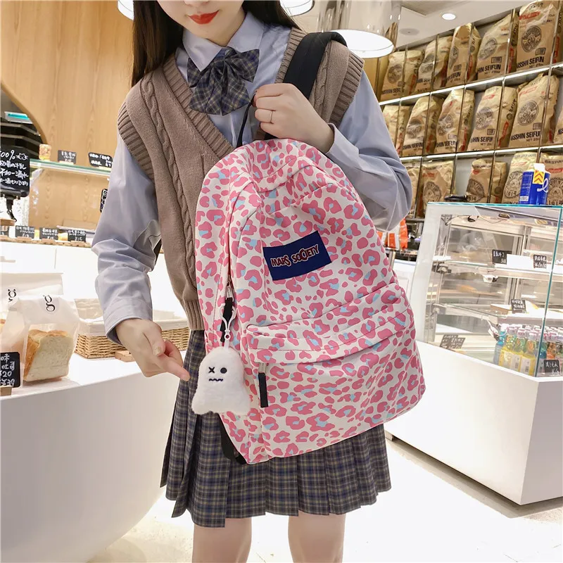 LUVISTRUE Nylon Backpack Regular Unisex Black/Blue/Pink-10