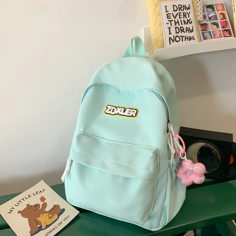 LUVISTRUE Nylon Backpack Regular Unisex Ecru/Black/Red/Light Yellow/Light Green/Sky Blue-13