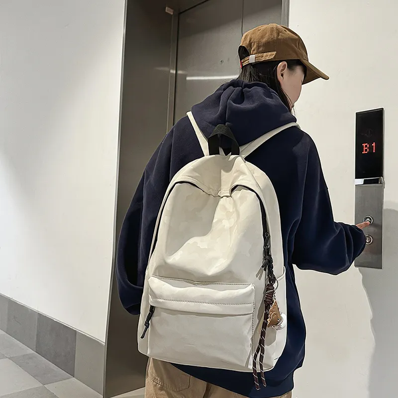 LUVISTRUE Nylon Backpack Regular Unisex Coffee Color/white/blue/black-9