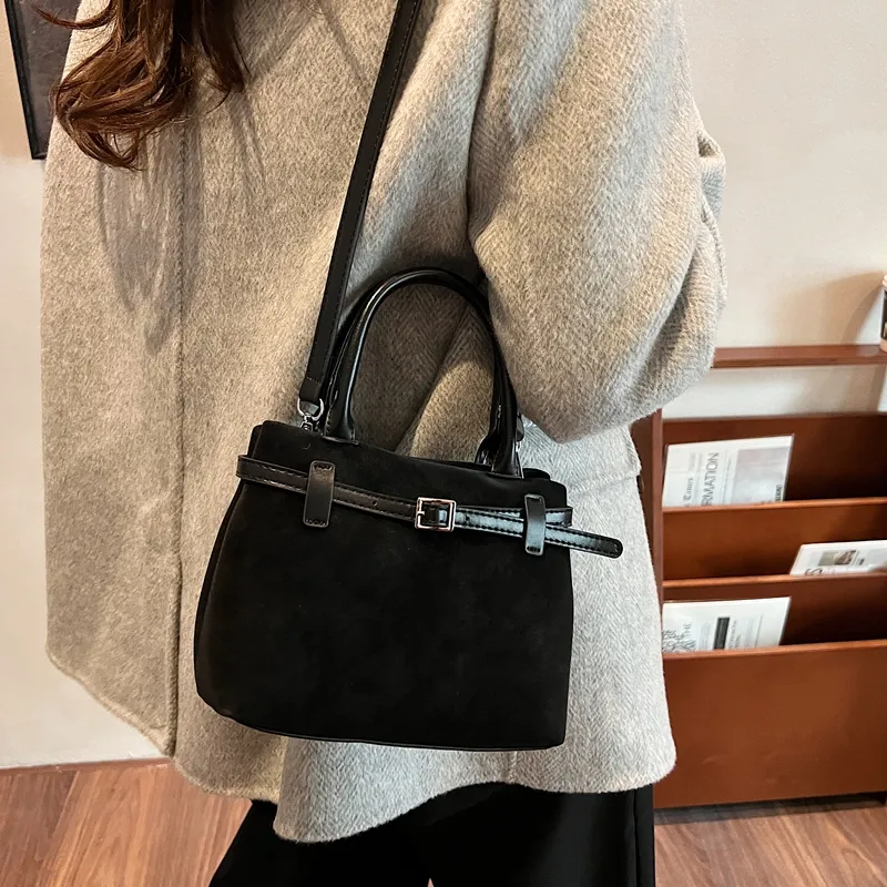 LUVISTRUE PU Basket Bag, Shoulder Bag, Crossbody Bag, Handbag Medium Size Women's Brown/Black/Coffee-10
