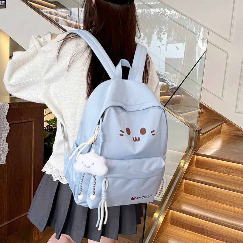 LUVISTRUE Nylon Backpack Women's White/Black/Yellow/Khaki/Sky Blue-29