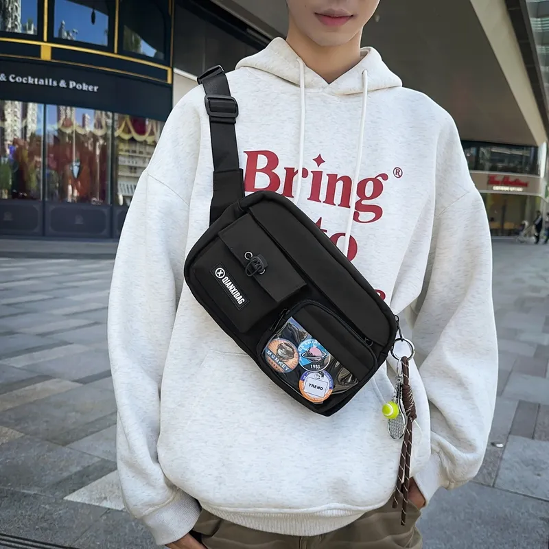 LUVISTRUE Nylon Small Backpack Shoulder Bag Medium Size Unisex Black/White/Gray/Khaki-2