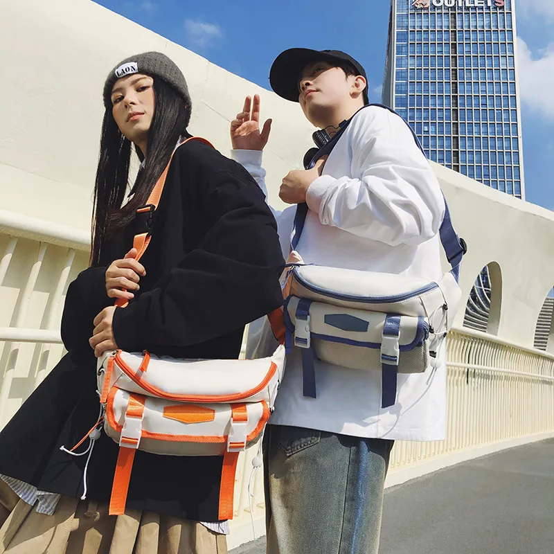 LUVISTRUE Nylon Sling Bag Unisex Gray/Black/Orange/Green/Blue-24