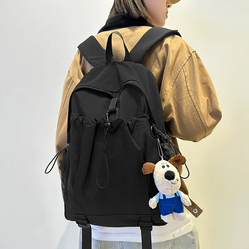 LUVISTRUE Nylon Backpack Regular Unisex Neon Green/Red/Brown/Red/Light Gray/Black-13