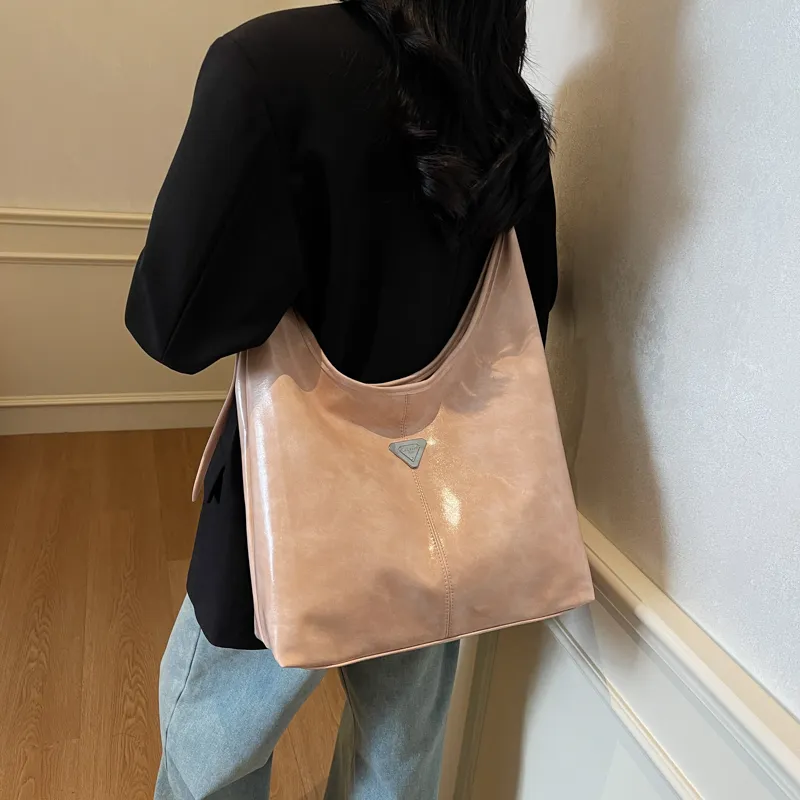 LUVISTRUE PU Shoulder Bag Tote Large Size Women's Black/Khaki/Pink/Coffee-14
