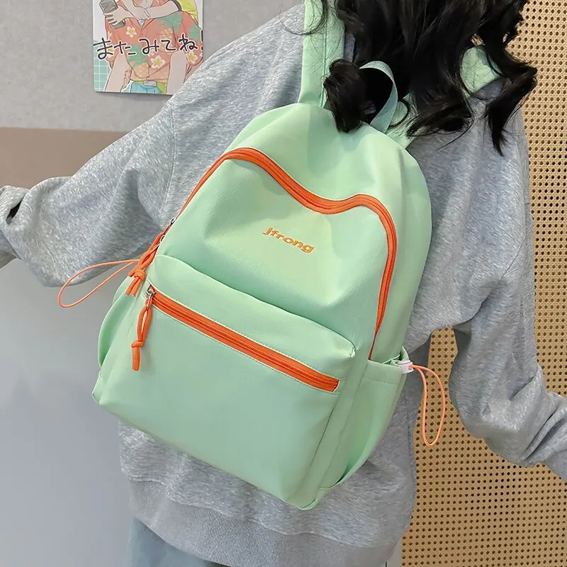 LUVISTRUE Nylon Backpack Unisex White/Black/Yellow/Green/Brown-12