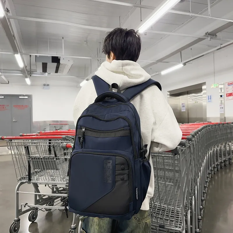 LUVISTRUE Nylon Backpack Regular Unisex Dark Gray/Light Gray/Dark Blue/Dark Green/White/Black-12