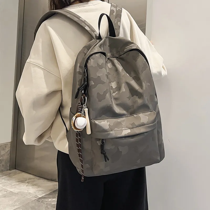 LUVISTRUE Nylon Backpack Regular Unisex Coffee Color/white/blue/black-3