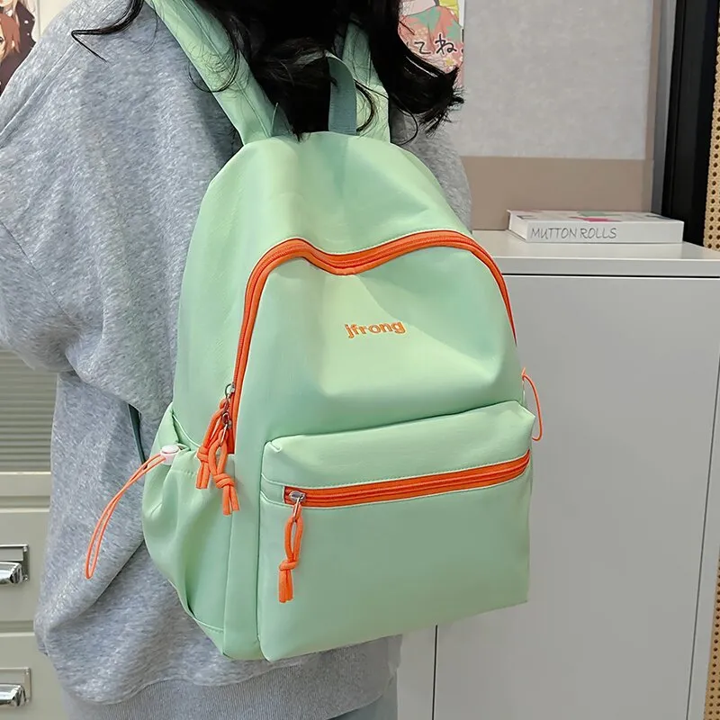 LUVISTRUE Nylon Backpack Unisex White/Black/Yellow/Green/Brown-13