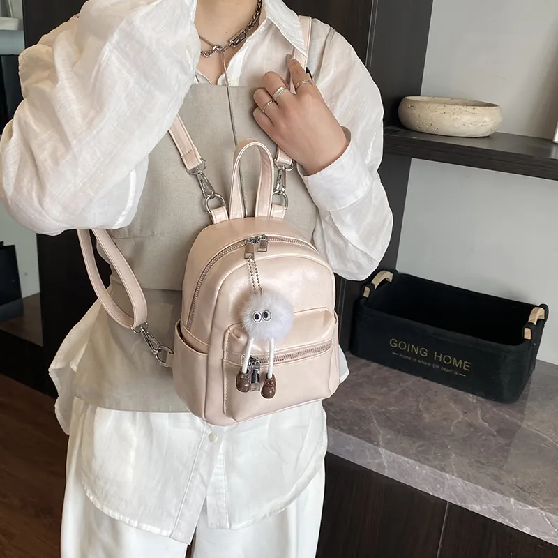 LUVISTRUE PU Small Backpack Regular Women's White/Light Gray/Black/Blue/Pink-29