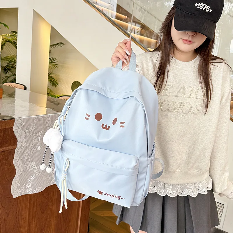 LUVISTRUE Nylon Backpack Women's White/Black/Yellow/Khaki/Sky Blue-25