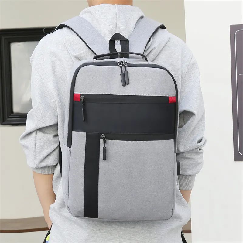 LUVISTRUE Oxford Backpack Regular Unisex Gray/Black/Blue-4