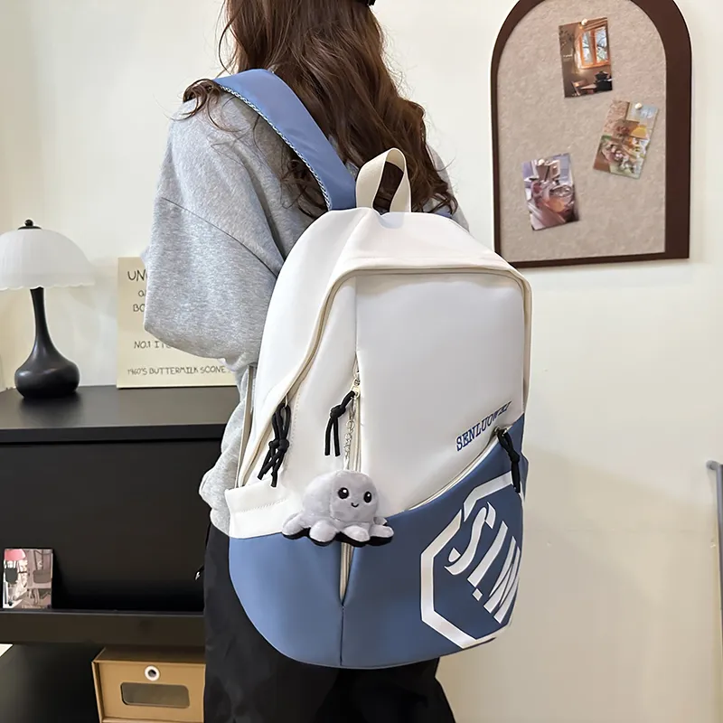LUVISTRUE Nylon Backpack Unisex Gray/Black/Burgundy/Khaki/Blue-29