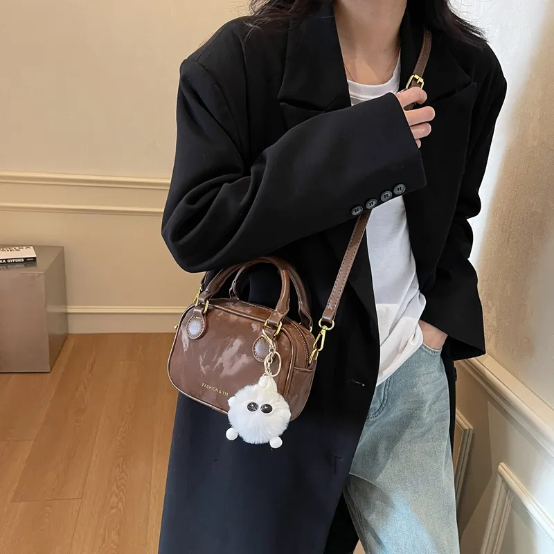 LUVISTRUE PU Handbag Shoulder Bag Crossbody Bag Medium Size Women's Black/Beige/Silver/Coffee/Pink-16