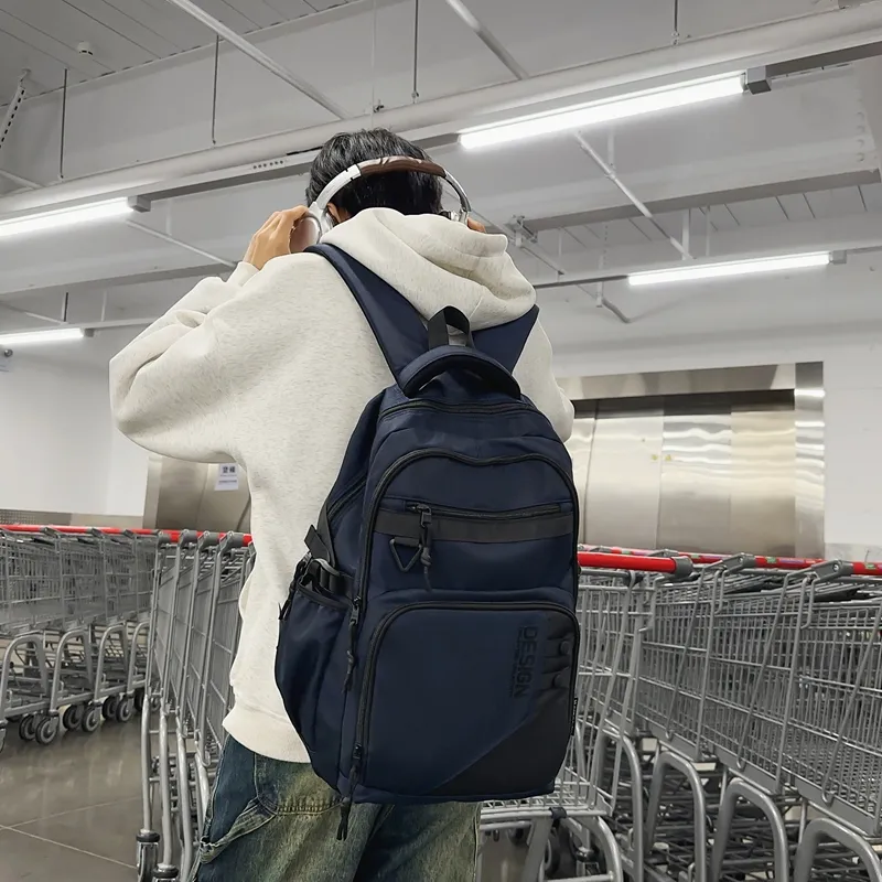 LUVISTRUE Nylon Backpack Regular Unisex Dark Gray/Light Gray/Dark Blue/Dark Green/White/Black-9