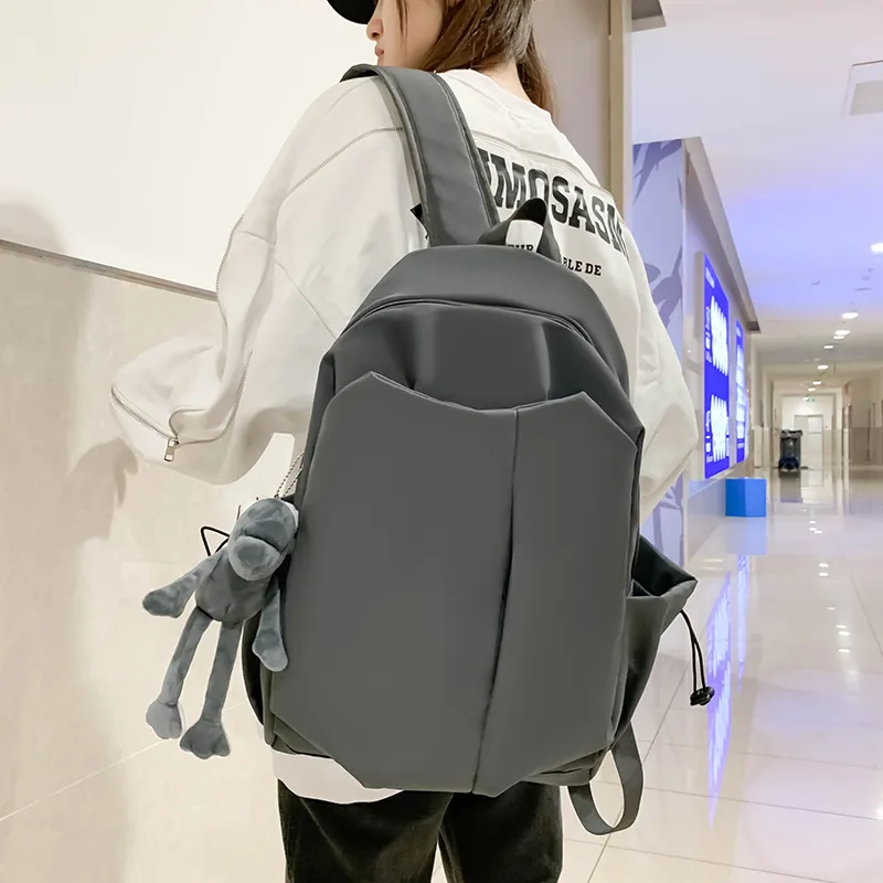 LUVISTRUE Nylon Backpack Regular Unisex Gray/Black/Burgundy/Ecru-1