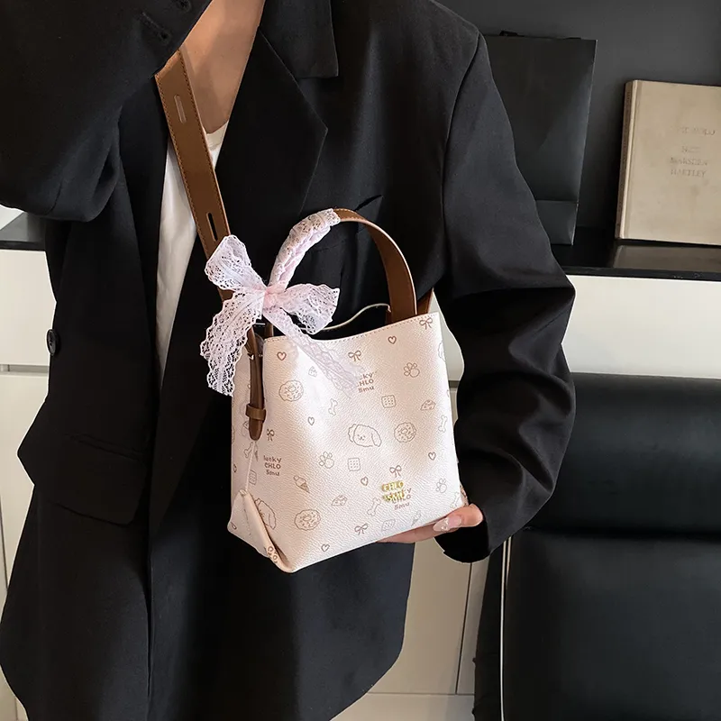 LUVISTRUE PU Bucket Bag, Shoulder Bag, Crossbody Bag, Handbag Regular Women's Pink/Beige/Coffee-3