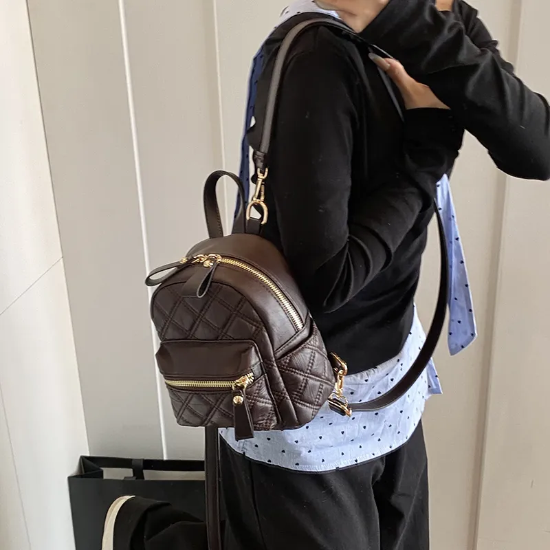 LUVISTRUE PU Backpack Women's Black/Fuchsia/Coffee/Green-14