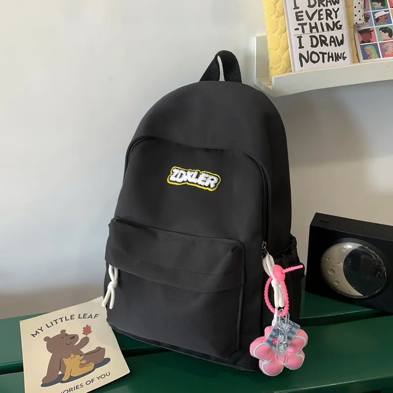 LUVISTRUE Nylon Backpack Regular Unisex Ecru/Black/Red/Light Yellow/Light Green/Sky Blue-15