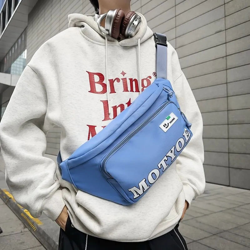 LUVISTRUE Nylon Shoulder Bag Crossbody Bag Fanny Pack Unisex Gray/Black/Orange/Green/Blue-14
