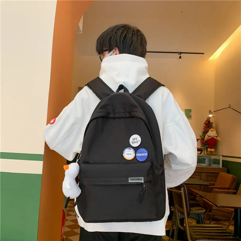LUVISTRUE Nylon Backpack Unisex Ecru/Black-7